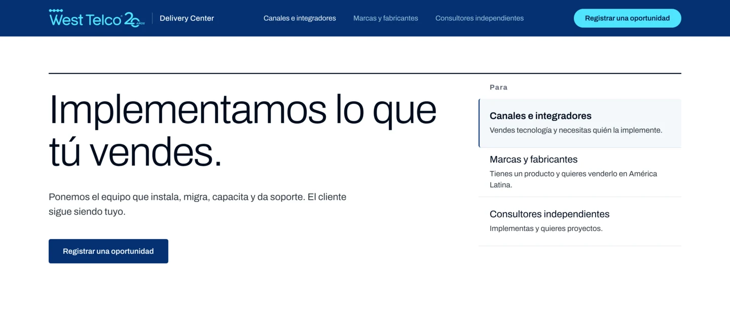 Portada de la opción 3: portada corta con botón arriba y selector de públicos a la derecha.